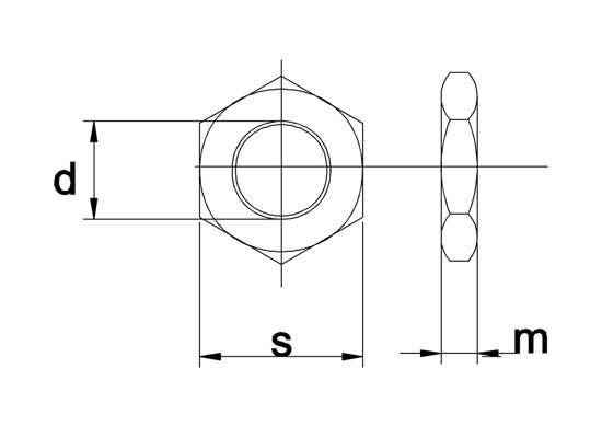 Afbeeldingen van Lage moer M10 A2 DIN 439B