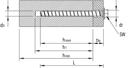 Afbeeldingen van SFS Betonschroef 6x60mm Multi-Monti-plus, met zeskant kop en aangeperste ring, verzinkt