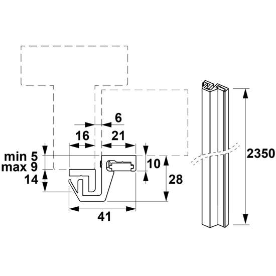 Afbeeldingen van Axa Deurbeveiligingsstrip M3-EX lengte 235cm kozijnhoutdiepte 5-9mm aluminium wit gelakt SKG* 7607-05-88