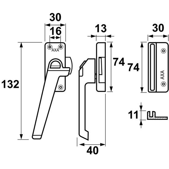 Afbeeldingen van Rsk axa+drukknop zwart ls 3308-41-38/Blister