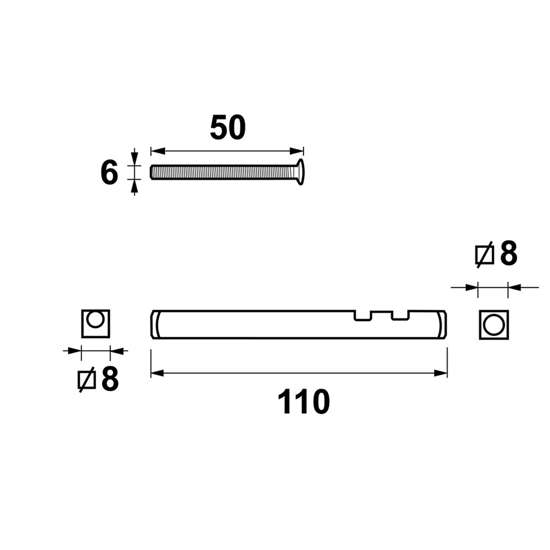Afbeeldingen van Axa stiftset +3 bouten kr-kr 35-43mm