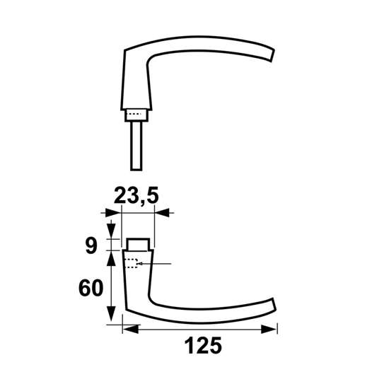 Afbeeldingen van Axa Deurkruk blok zwaar stelborg geslepen F1 54mm 6164-72-11