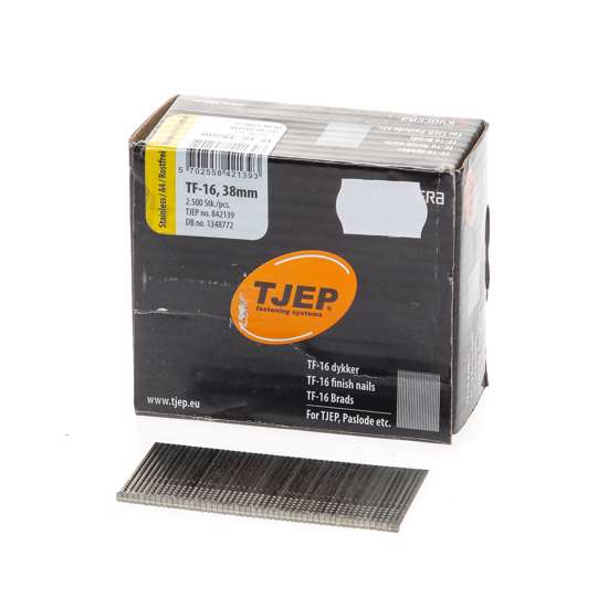 Afbeeldingen van Brad 16G 1.6mm l= 38mm recht RVS (2500)