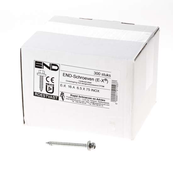 Afbeeldingen van Rapid Gevelschroef 6.5x75 roestvaststaal A2 met ring E-X 16A