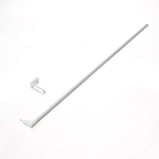 Afbeeldingen van Duco bedieningstang met een bocht van 30mm, lengte stang 1000mm, Ral9010 (wit)