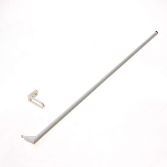 Afbeeldingen van Duco bedieningsstang met een bocht van 20mm, lengte stang 500mm Ral9001 (crème wit)