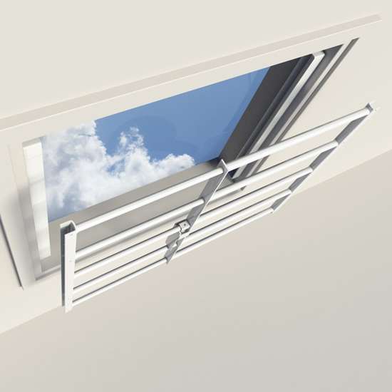 Afbeeldingen van SecuBar Plus 4 raam- en lichtkoepelbeveiliging wit hoogte 71cm uitschuifbaar 99-150cm SKG** 2010.400.400