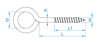 Afbeeldingen van Schroefoog Messing HD 2.65 x 16 x 6mm