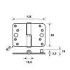 Afbeeldingen van Axa Veiligheidskogelstiftpaumelle RVS ronde hoeken rechts 89 x 125 x 3mm SKG*** 1202-27-81/V4E