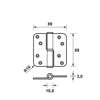 Afbeeldingen van Axa Kogelstiftpaumelle topcoat gegalvaniseerd ronde hoeken rechts 89 x 89 x 3mm  1203-25-23/E