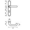 Afbeeldingen van Veiligheidsgarnituur, D4E, alum.,afgerond, duwer/kruk, met kerntrekbeveiliging, PC72, deurdikte 40-54mm, schild 40mmx246mm