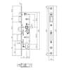 Afbeeldingen van P+E Veiligheidsslot profielcilindergat 92mm doornmaat 25mm DIN rechts/links met rvs geborstelde voorplaat 270x24mm