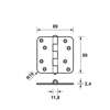 Afbeeldingen van Axa Scharnier ronde hoeken RVS 89 x 89mm 1105-25-83/7K