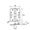 Afbeeldingen van Axa Heavy Duty Veiligheidsschijflager scharnier topcoat gegalvaniseerd 114 x 89 x 3mm SKG** 1847-09-23/VE