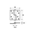 Afbeeldingen van Axa Kogelstiftpaumelle RVS rechts 89 x 89 x 3mm 1201-25-81/E